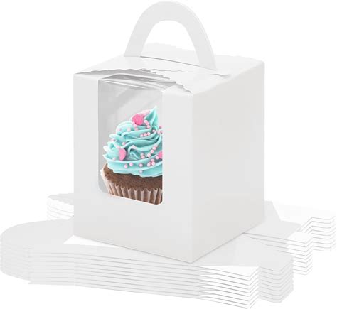 Pk White Cupcake Boxes Single X X Cm Single Cupcake Boxes With