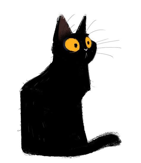 Daily Cat Drawings In 2020 Black Cat Art Black Cat Drawing Cats Illustration