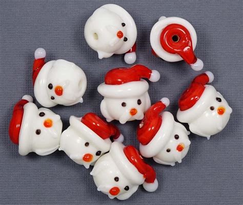 Lampwork Glass Santa Face Bead