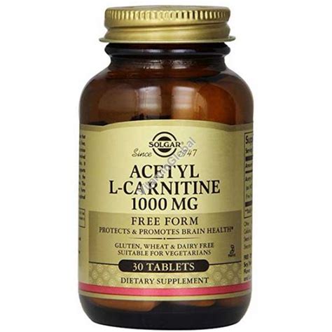 Acetyl L Carnitine 1000 Mg 30 Tablets Solgar