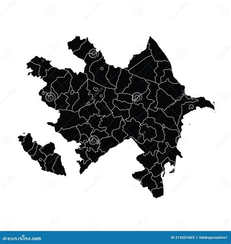 Azerbaijan Country Map Vector With Regional Areas Stock Vector