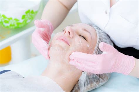 A Close Up Of The Cleaning Procedure In The Office Of Cosmetology