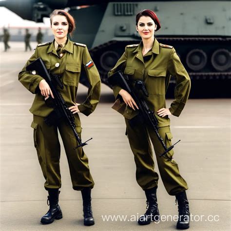 Diverse Women Tankers in Military Uniforms Training Together | AI Art ...