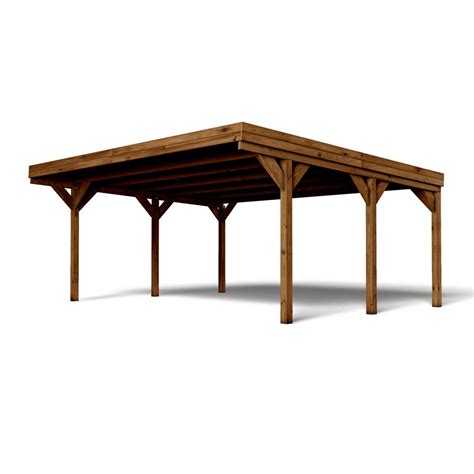 Carport Double Victor En Pin Fsc Trait Autoclave Marron Classe