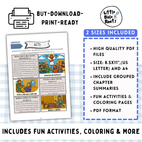 Acts Bible Activity Kids, Bible Worksheet, Coloring Page, Acts Bible