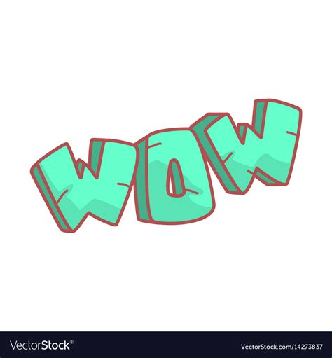 Word wow written in cartoon style colorful Vector Image