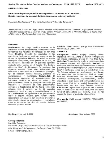 Pdf Hepatic Resections By Means Of Digitoclasia Outcome In Twenty