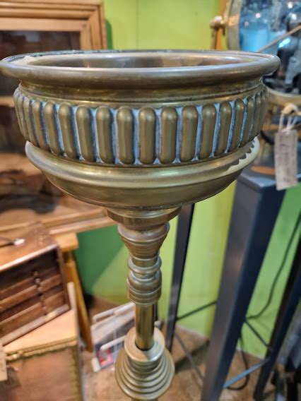 Hinks And Son Brass Standard Lamp Th Century Fork Handle Revival