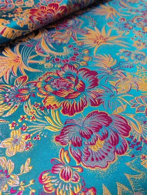 Chinese Silk Brocade Fabric Cheongsam Cushion Pattern Lake Etsy