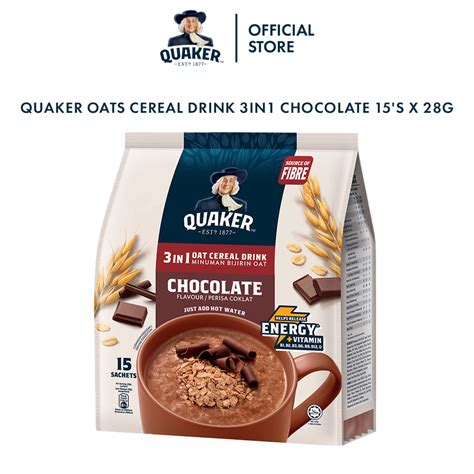 Quaker Oat Cereal Drink 3in1 Chocolate 15 S X 28g Shopee Malaysia