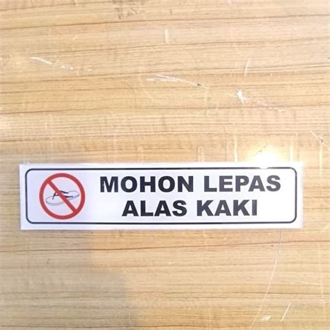 Jual SIGN AKRILIK MOHON LEPAS ALAS KAKI UKURAN 5X20CM Shopee Indonesia