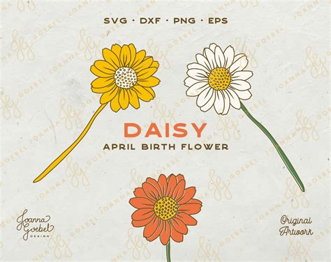 Daisy SVG Layered April Birth Flower SVG Retro Daisy Svg - Etsy