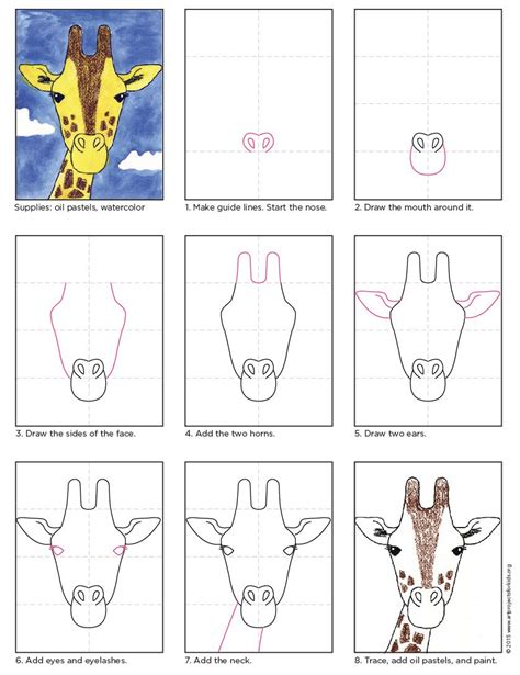 Easy How To Draw A Giraffe Head Tutorial And Giraffe Head Coloring Page