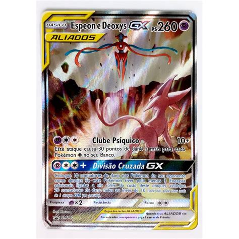 Carta Pokemon Espeon E Deoxys Gx Sm Pronta Entrega Shopee Brasil