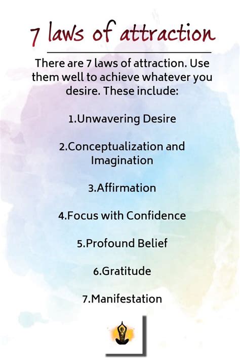 7 Laws To Attraction Law Of Attraction Attraction Law