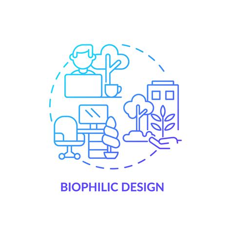 Blue gradient biophilic design icon concept, isolated vector