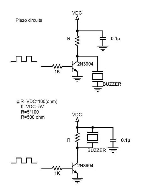 A Simple Circuit Diagram For A Piezo Buzzer