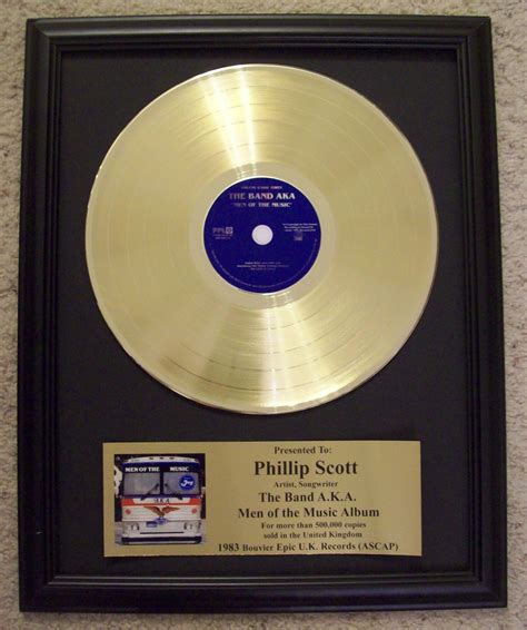 Custom Platinum LP Record Award/Trophy