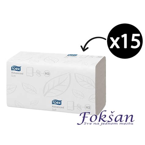 Tork H3 advanced, ručni papirni ubrus u listićima 290163 - Fokšan