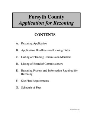 Fillable Online Forsyth County Application For Rezoning Land