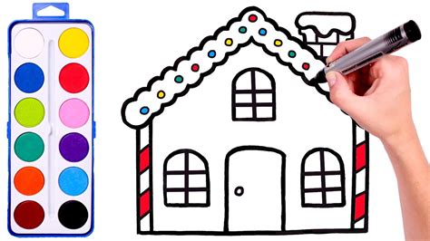 Cómo dibujar una CASITA de JENGIBRE de NAVIDAD Dibujos para niños