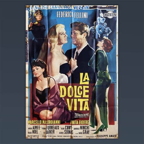 Manifesto Originale 2f La Dolce Vita Federico Fellini 1960