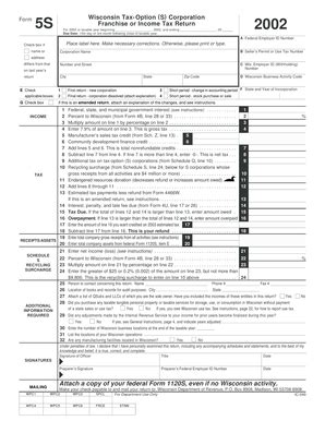 Fillable Online Revenue Wi Ic Form S Wisconsin Tax Option