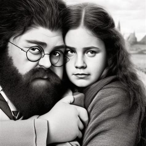 Hagrid And Hermione Vintage Photo Ai Generated Artwork Nightcafe Creator