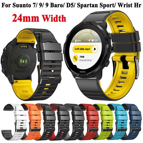 24mm Silicone Watch Band For Suunto 7 Suunto 9 Strap D5 Spartan Sport