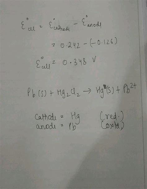 Write The Cell Reaction And Calculate The Emf Of The Po Pb Im