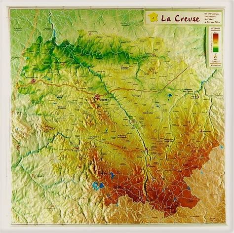 Carte En Relief De La Creuse Georelief