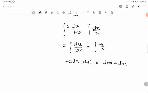 Solvedsolve The Homogeneous Differential Equation In Terms Of X And Y