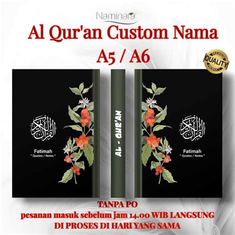 Jual Naminara Al Quran Custom Nama Ukuran A5 A6 Quran DW 044