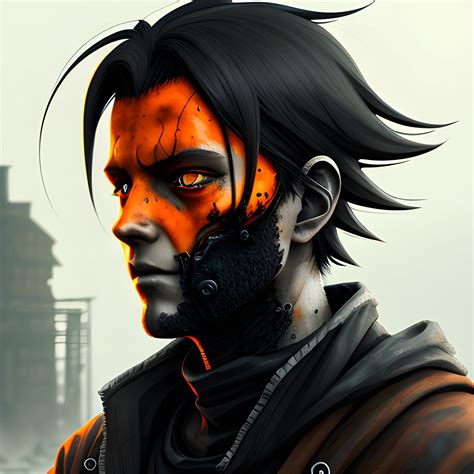 Anime Man Dark Hair Black Clothes Post Apocalyptic World Ora