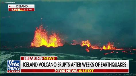 Iceland Volcano Erupts Weeks After Earthquakes Fox News Video