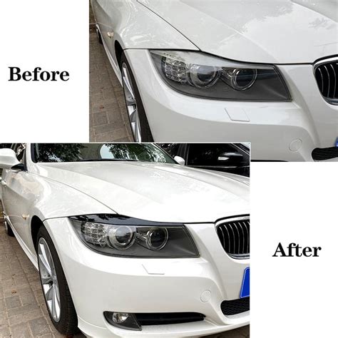 Cheap For Bmw 3 Series E90 E91 320i 330i Sedan Touring Gloss Black Car Headlight Eyebrow Eyelid