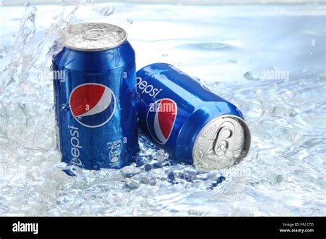 Kuala Lumpur Malaysia Th April Can Of Pepsi Cola On A Bed Of Ice