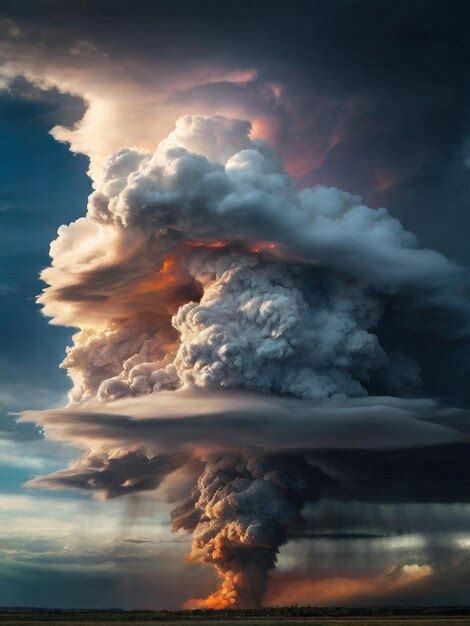 Una toma de oído de una nube de tormenta muy grande en el estilo de las