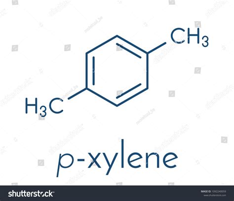 Paraxylene Pxylene Aromatic Hydrocarbon Molecule Skeletal Stock Vector