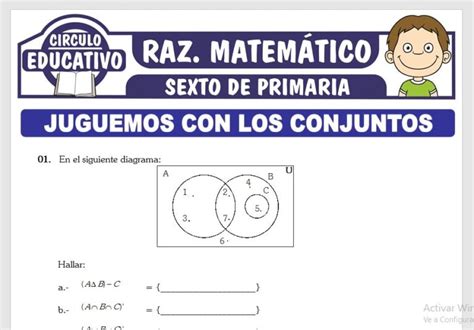 Ejercicios De Conjuntos Para Sexto De Primaria Fichas Gratis