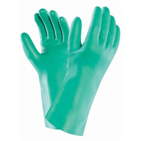 AlphaTec Solvex 37 175 Flocklined Nitrile Gauntlet 33cm Green Size 6