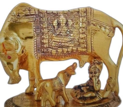 Brass Kamdhenu Cow Calf Krishna Statue At Rs 550 Piece Cow And Calf