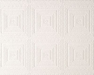 Paintable Wallpaper Big Squares Blown Embossed Vinyl White Modern AS