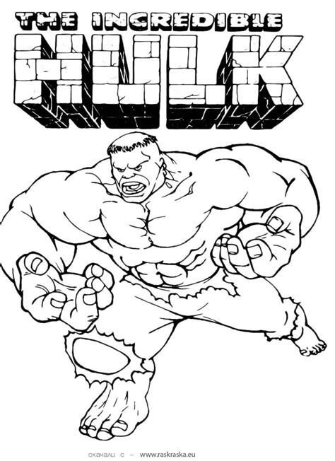 Marvel Superhero The Incredible Hulk Coloring Page Printable For Kids