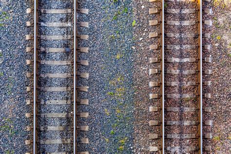 Aerial View On Railway Tracks Cargo Shipping Travel Background