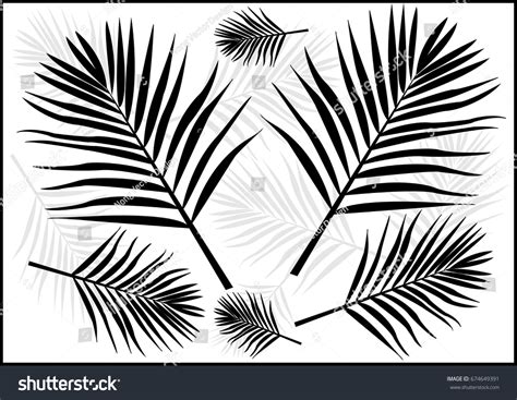 Palm Tree Leaf Silhouette Background Illustration Stock Vector (Royalty ...