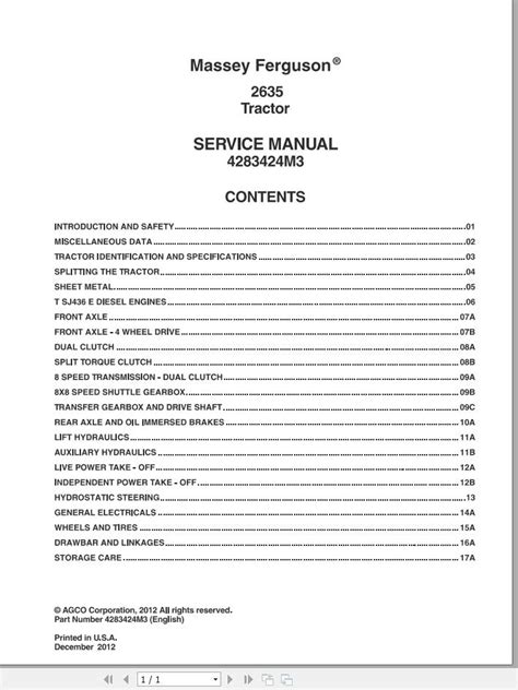 Massey Ferguson 2635 Service Manual 4283424m3 Pdf