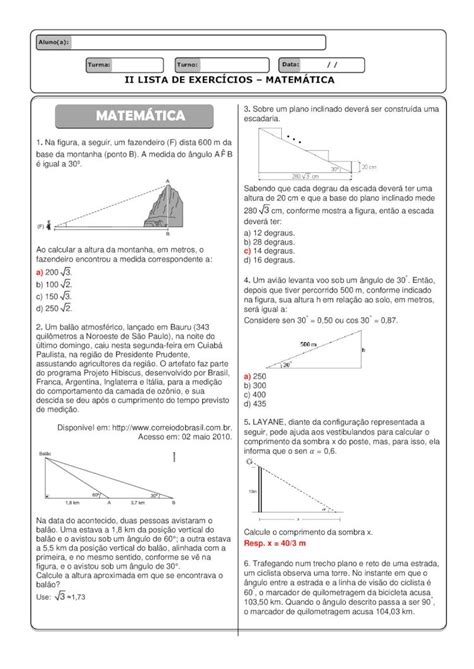 Pdf Lista De Exercicios Trigonometria Dokumen Tips