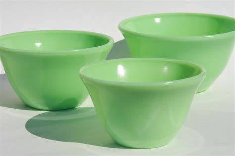 Vintage Mckee Jadite Green Jadeite Glass Mixing Bowls Nesting Bowl Stack