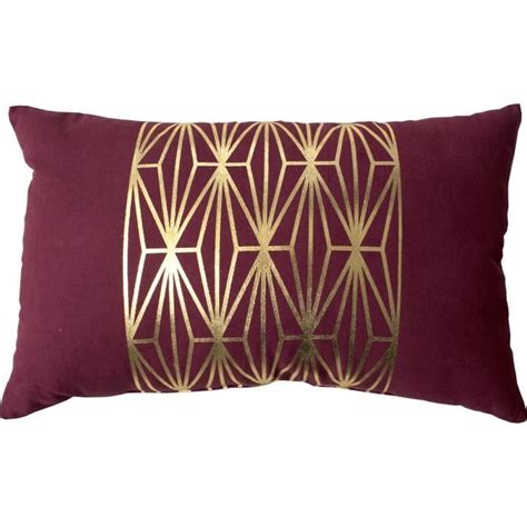 Coussin Rectangulaire Esprit Art D Co Bordeaux X Cm Cdiscount